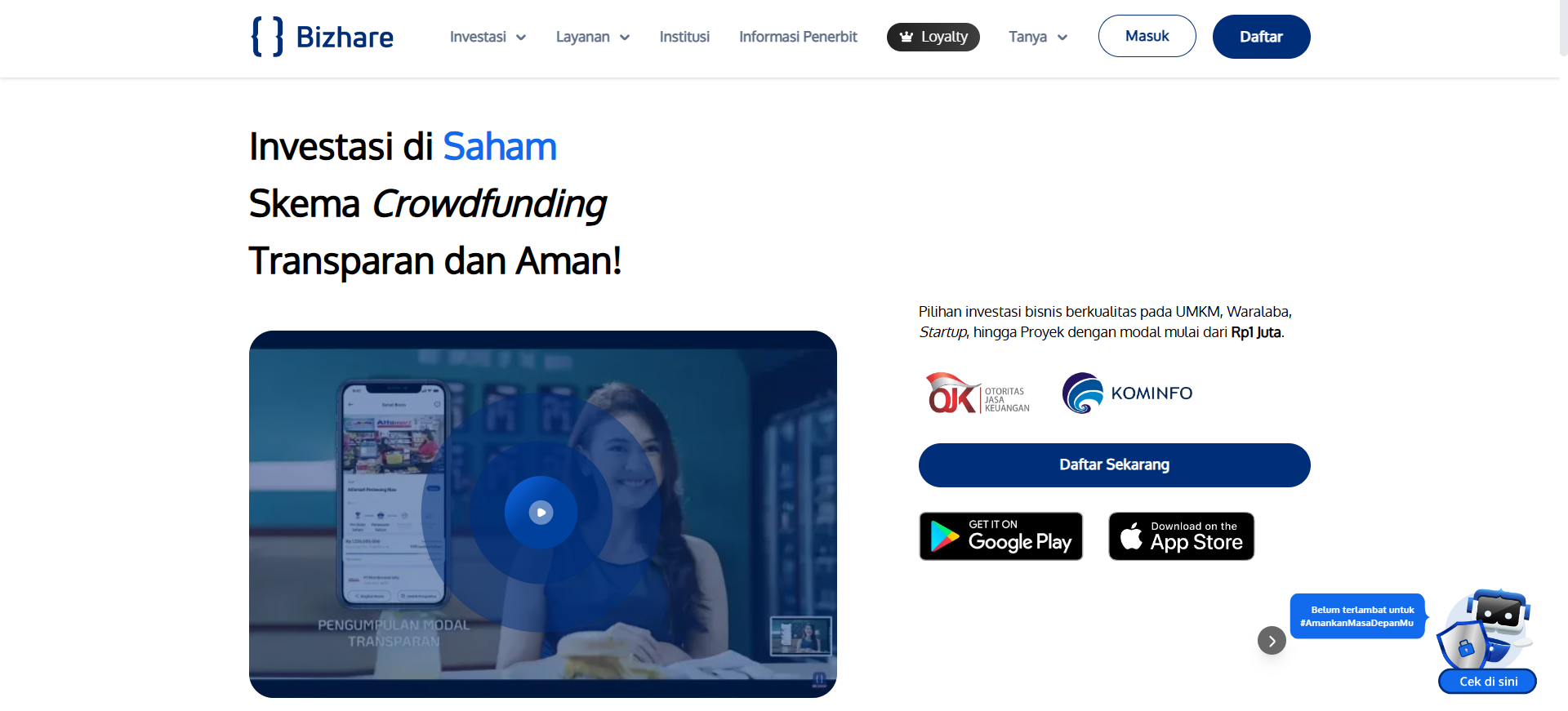 Bizhare Landing Page